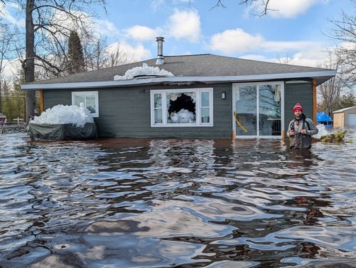 Enormes trozos de hielo están dañando viviendas a lo largo del Lago Negro de ese estado