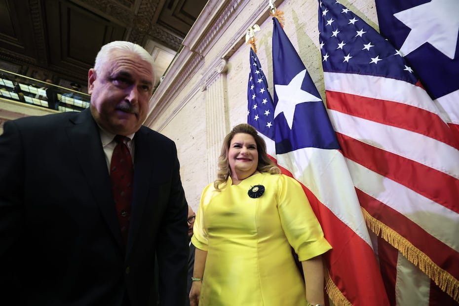 En la foto, el presidente del Senado, Thomas Rivera Schatz y la gobernadora Jenniffer González
