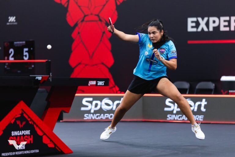 La tenismesista puertorriqueña vence a Elizabeta Samara y avanza en sencillos y dobles.