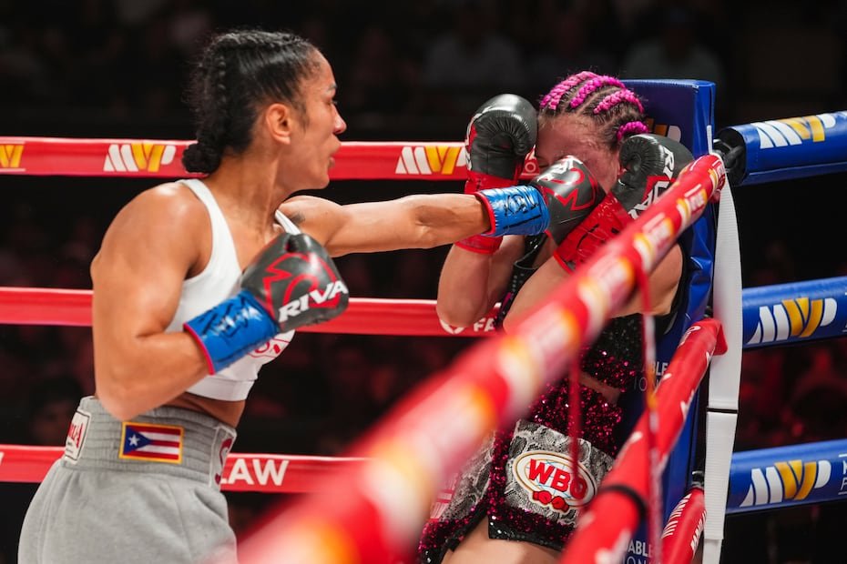 Amanda Serrano pone contra las cuerdas a Cheyenne “Pepper” Hanson.