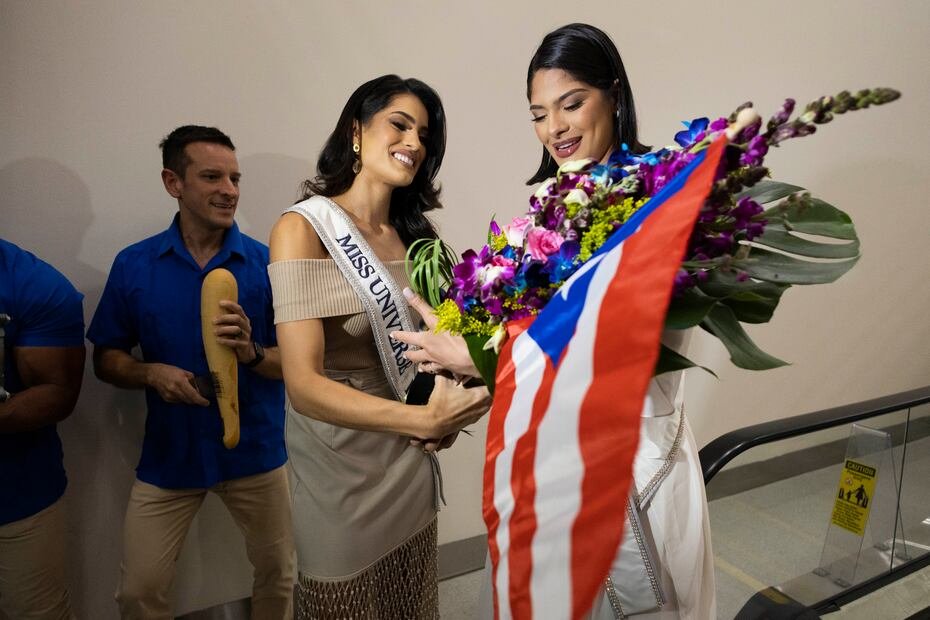 La nicaragüense fue recibida por fanáticos de certámenes, residentes oriundos del país centroamericano y la actual Miss Universe Puerto Rico, Karla Inelisse Guilfú Acevedo.
