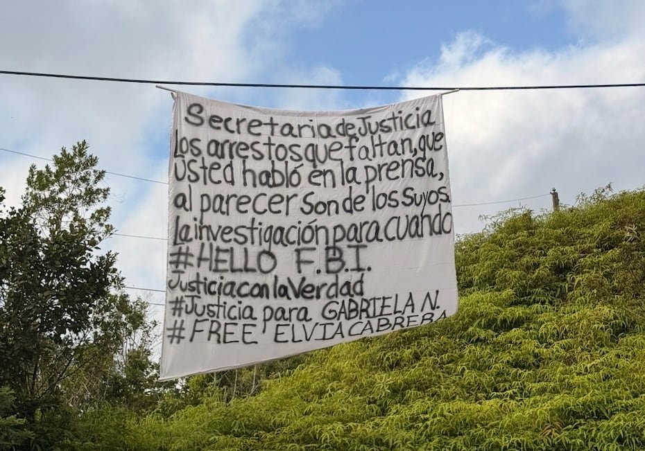 Una nueva sábana fue colocada en la ruta panorámica en el día 19 del juicio contra Elvia Cabrera por el asesinato de Gabriela Nicole Pratts.