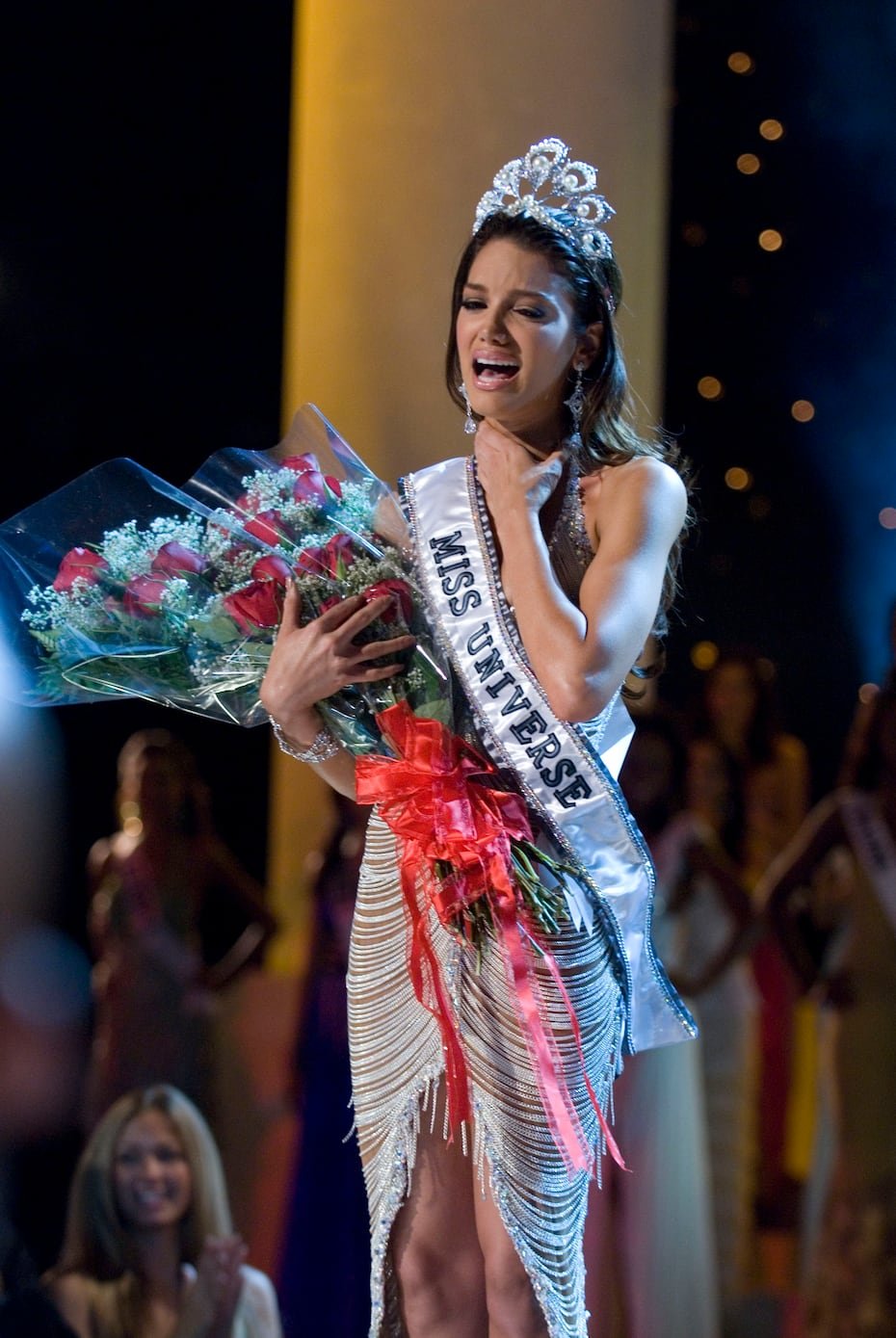 Zuleyka Rivera durante su primera pasarela como Miss Universe.