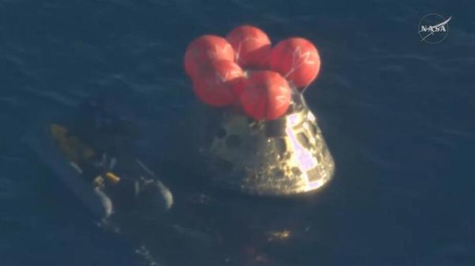 El descenso de la cápsula Orión fue descrito como perfecto por la NASA.