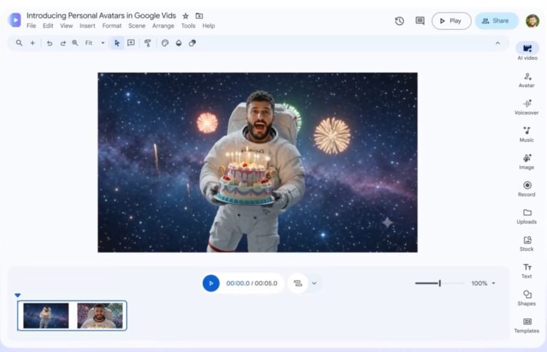 Google Vids avatares AI
