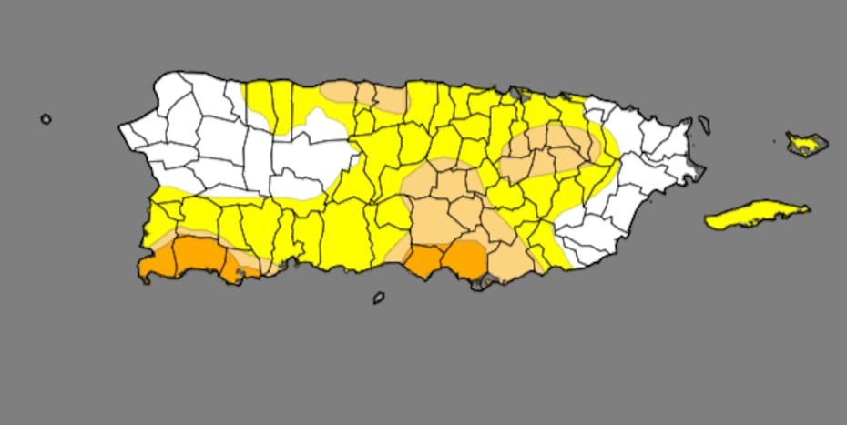Para el 25 de junio, el 44.79% de Puerto Rico estaba bajo condiciones atípicamente secas y el 17.56% bajo sequía moderada. De igual forma, un 5.9% del territorio comenzó a mostrar indicios de sequía severa.